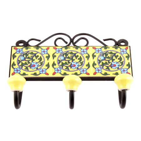  Yellow Forest Green Leaf Floral Tiles Hook